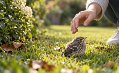 Un jeune oiseau est au sol dans votre jardin : faut-il vraiment le ramasser ?