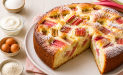 Gâteau à la rhubarbe au sucre à la crème : le dessert gourmand qui met tout le monde d’accord