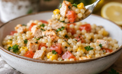 Salade de perles au poulet : une recette fraîche, colorée et facile à préparer
