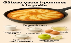 🍰 Gâteau yaourt-pommes à la poêle : simple, moelleux et sans four !