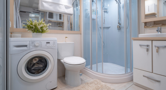 douche lorsque la machine à laver